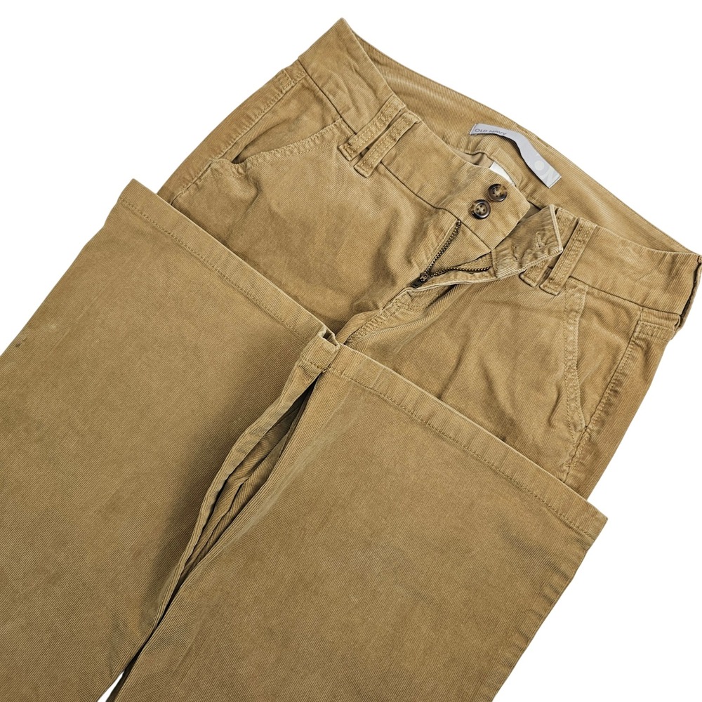 Retro Old Navy Corduroy Pants Womens 2 Khaki Beige Flare Leg‎ Mid Rise Fall 2009